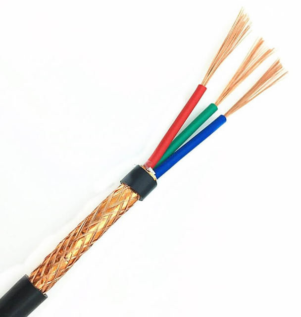الجهد المنخفض 1.5 مم 2 متعدد النواة شبكة أسلاك نحاسية مرنة تم فحصها PVC معزول PVC مغمد 16 awg كابل مرن محمي بالأسلاك