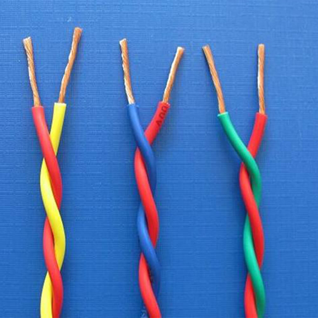 أفضل 2 كور 1.0 مم زوج مزدوج ملتوي RVS 2X1mm مقاومة للحريق PVC معزول 18 AWG سعر كابلات الأسلاك الملتوية